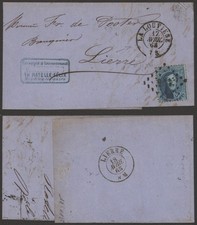 Belgium 1865 - Cover La Louviere J258