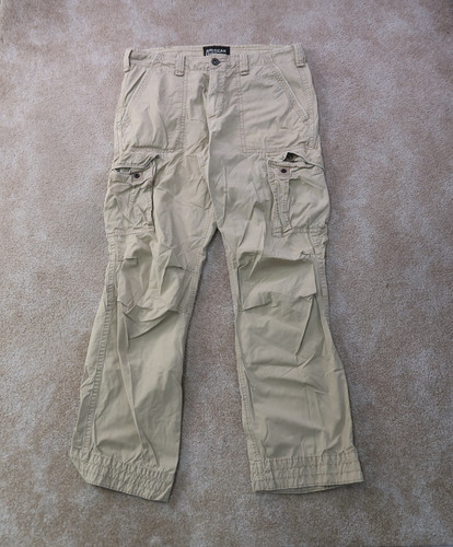 American Eagle Cargo Pants Men's 34x34 Beige Baggy Surplus