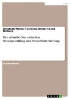 Christoph Werner (U. A.) | Der Schmale Grat Zwischen Steuergestaltung Und...