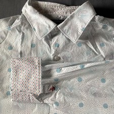 Robert Graham Shirt Mens XL White Microprint Classic Fit Button Down Long Sleeve