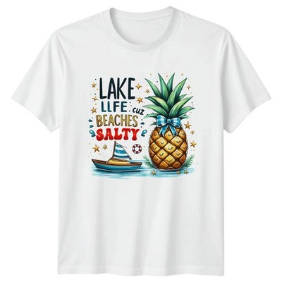 Lake Life Beaches Salty Pineapple Boating Herren T-Shirt Damen Tee Grafik