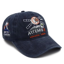 NASA Artemis II 2026 Mission Crew Embroidered Cotton Baseball Cap Dad Hat Men