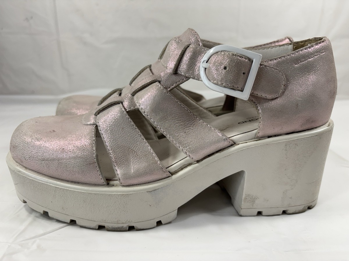 ヴェネタ Vagabond Dioon Milkshake Sparkly Pink Leather Heeled shoes size