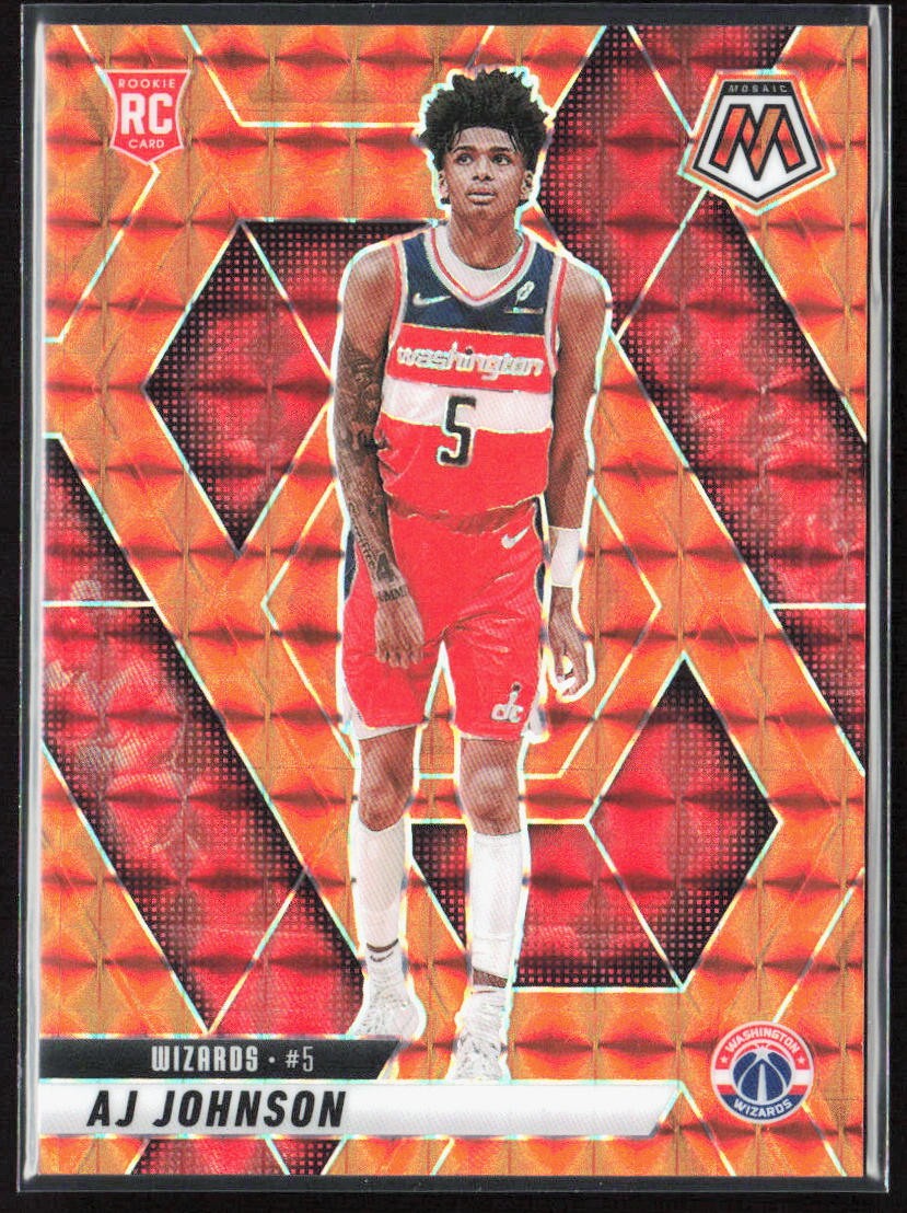2024-25 Panini Mosaic AJ Johnson Orange Prizm Rookie /249 #215 Wizards