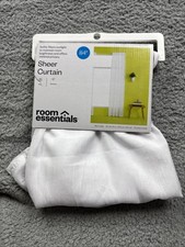 Room Essentials 1pc Sheer Crinkle Window Curtain Panel White 40"W X 84"L