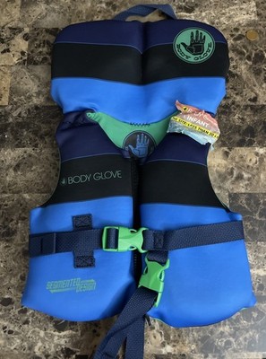 New Body Glove Boy's Infant PFD Life Jacket, Less than 30 lbs, Blue/Green