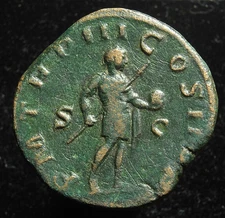 Gordian II AE sestertius P M TR P III COS II P P S C, Rome 240AD