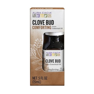 Aura Cacia Essential Oil, Clove 0.5 Fl Oz (Pack of 1), Light Golden-yellow