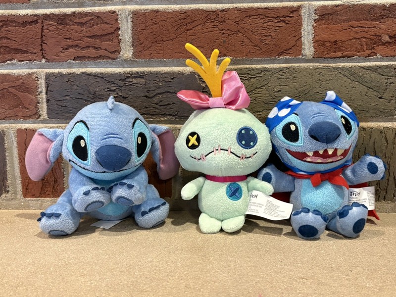 Disney Lilo & Stitch Plush Lot of 3 - Laundry STITCH & SCRUMP 6 in Stuffed Plush