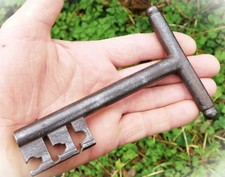 Ancienne Grosse Clé de Coffre en Fer Forgé,Grande clef,Serrure,XVIII,Antique key