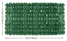 3M x 1M Artificial Ivy Privacy Fence Garden Balcony Hedge Wall Cover UV Resistan