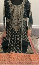 Pakistani Shalwar Kameez  Chiffon Embroidered Bust 42 With Fancy Long Duppatta