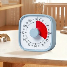 9.8 cm Visual Countdown Timer Clock 0 to 120 Minutes for Study Work Use