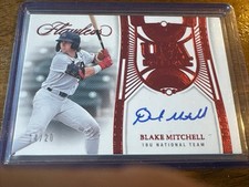 2024 Panini Flawless Blake Mitchell Draft Patch Auto Horizontal Ruby #14/20