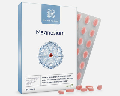 Healthspan Magnesium 375mg | Tägliche Unterstützung für Muskeln & Nervensystem 04/27