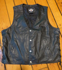 Woodstock New York Harley Davidson Mens XL Black Leather Vest — photo 2