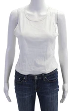 Michael Stars Women Cropped Tank Cotton White Sleeveless Size One Size