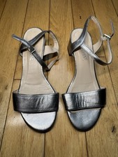 Excellent Condition: Madeleine Ladies Silver Small Heeled Shoes (Size EUR 37)