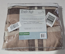 Full/Queen 3pc Plaid Duvet Cover Set - Truly Soft New