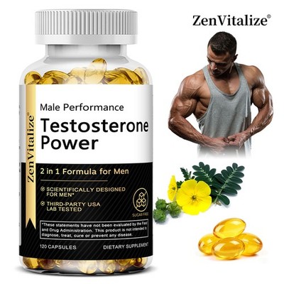 Male Strength & Energy Support Supplement, 30/60/120 Caps, Non-GMO Gluten Free