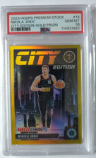 2023 Hoops Premium Stock Nikola Jokic City Edition Gold /10 PSA 10 Pop 1