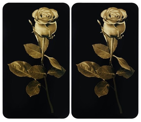 Wenko Herdabdeckplatte Universal Mod. Goldene Baccara Rose, FüR Alle Herdarten-image