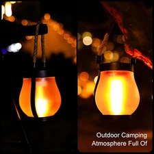 Flickering Flame Garden Lights Solar Lanterns Outdoor Waterproof Hanging Lantern