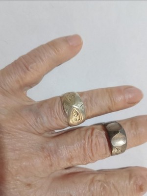 Moroccan Jewelry, 2 silver Berber rings, different styles of pointy ones, size 8