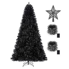 KTKDE 6ft Artificial Black Christmas Tree Outdoor Black Halloween Tree Decora...