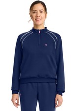 Med Couture AMP Women's Scrubs Scuba Half Zip Jacket MC328 NAVY Navy Free Ship