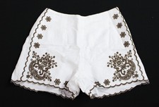 Loft Women's Darted Side Zio Shorts BE5 White Floral Embroidered Size: 2 NWT
