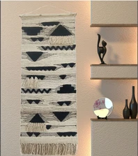 Woven Wall Hanging,Boho wall Tapestry,Tassel tufted wall Art DIY Residential Art