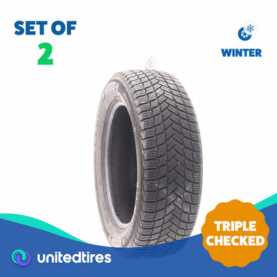 Set of (2) Used 225/60R18 Michelin X-Ice Snow 100H - 7.5/32