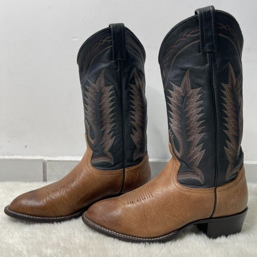 Tony Lama 6171C Pecan Taurus Shoulder Western Cowboy Boots Two