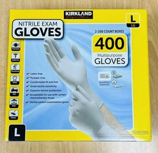 Kirkland Signature Nitrile Exam Gloves, 400-count Size Large 