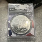 2021 American Silver Eagle Type 2 MS70 ANACS First Strike Perfect 70 ASE.  👣