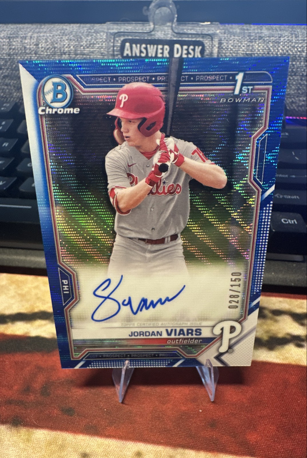 2021 Bowman Draft - Chrome Draft Pick Autographs Jordan Viars #CDA-JV Blue Wave