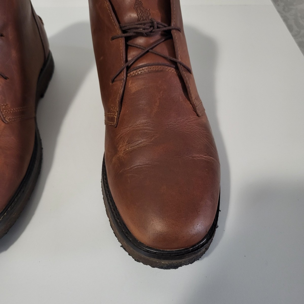 Polo Ralph Lauren Brown Leather Chukka Boots Mens Sz 10D  display picture 1