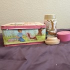 Vintage Metal Lunch Box w/ Matching Thermos, Girl & Dog Graphics — photo 7