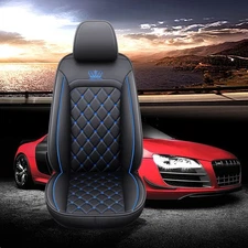 Car Seat Cover Black Blue  for Dodge 5-Seats Leather Protection Cushion