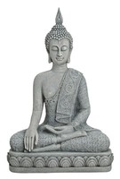 Xl Buddha Figur In Grau 39 Cm Groß Feng Shui Buddhismus Asia Statue