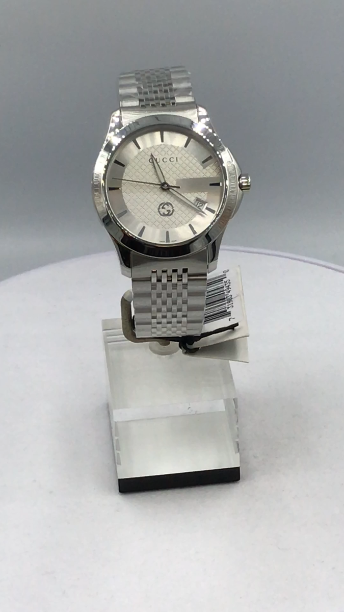 Gucci watch white stainless steel quartz YA1264174 men's Gucci watch white stainless steel quartz YA1264174 men's