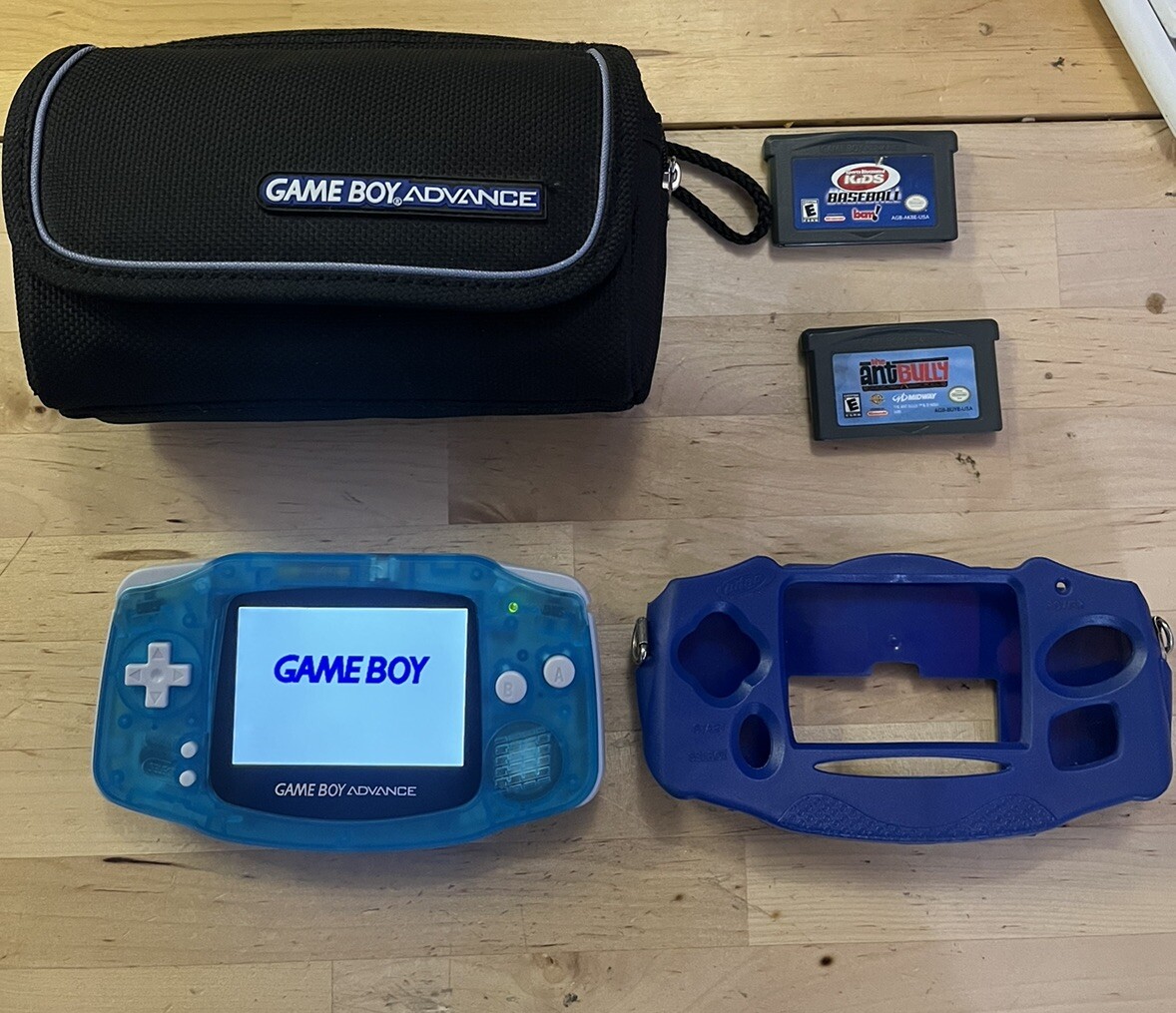 Translucent Blue Nintendo Gameboy Advance Backlit IPS Screen GBA 