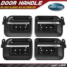 4x Front & Rear Black & Chrome Interior Door Handle for Chevy Silverado 1500 GMC