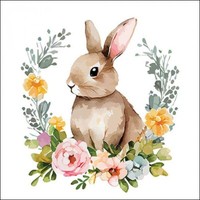 20 Papierservietten, Servietten Cute Easter Rabbit Ambiente 33X33Cm