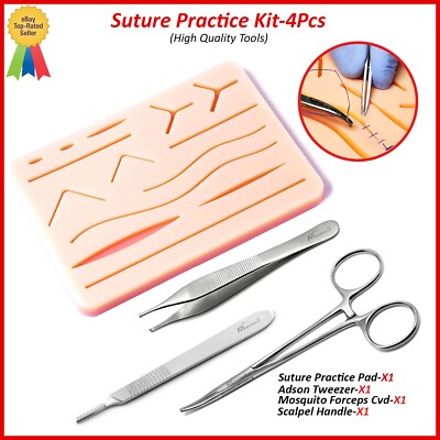 4Pcs Suture Practice Kit For Medical & Vet Students Suture Training Kit New CE