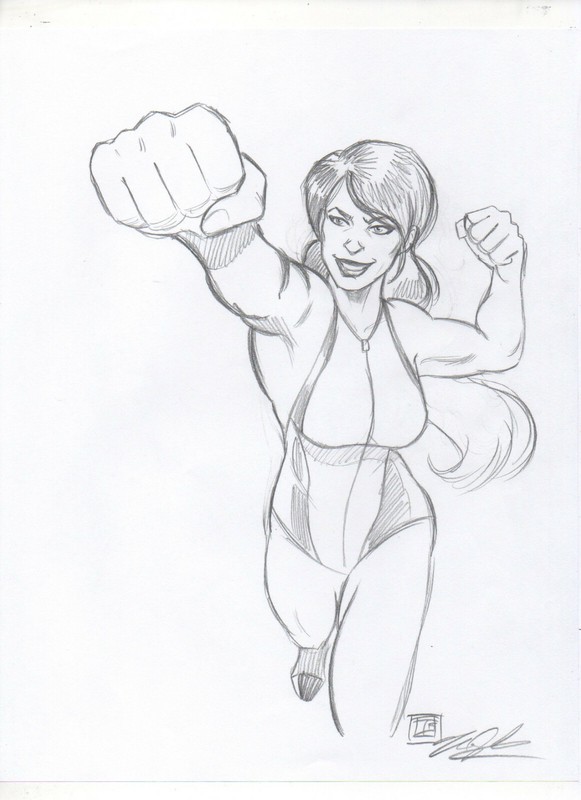 She Hulk ORIGINAL PENCIL SKETCH by Tim Shinn