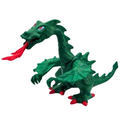 Playmobil dragón verde/rojo fuego medieval caballero figura suelto