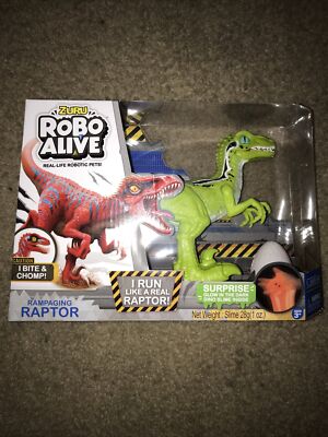 ZURU Robo Alive Rampaging Raptor Robotic Dinosaur Pet Glow In Dark SLIME EGG