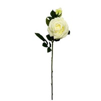 KüNstliche Rose Mit Knospe Weiß Ca. 69 Cm Blumen Hochzeit Deko Gesteck Gestecke